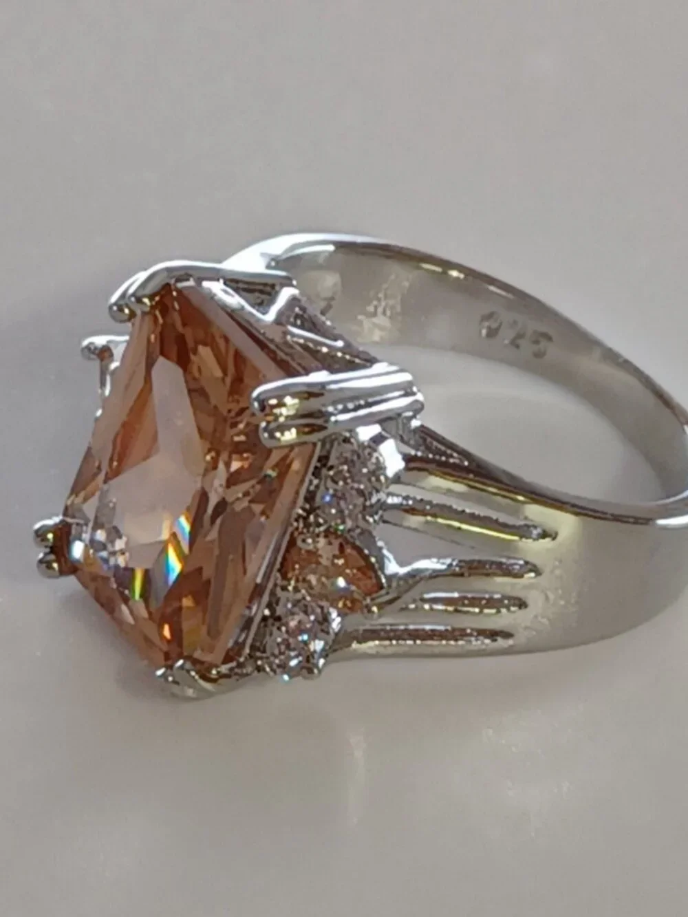 Size 8 New Citrine Statement Ring